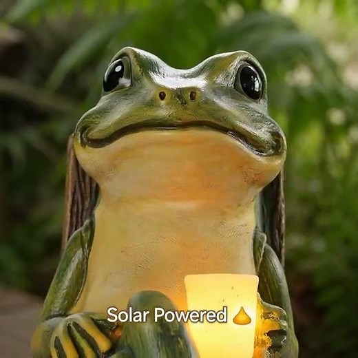 Miniature Frog Garden Statue Solar Light | Beautiful Outdoor Decor for Patio and Yard