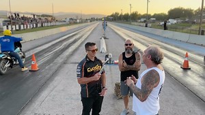 Bert Baker explains the meaning of life to the dudes from Cycle Drag while the rider on the right almost loops it out. Only at the @bakerdrivetrain @lawtigers drag races in Sturgis… Looking forward to 2024 already! | Hot Bike Magazine