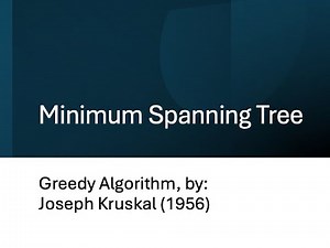Kruskal's Algorithm Minimum Spanning Tree Greedy Algorithm