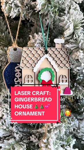 This gingerbread house ornament was so easy to cut out with my @Thunder Laser Nova Plus 35 60W #lasermachine 💪 ⚡️ #thunderlaserpartner I love creating ornaments for our tree - it started last year and I actually ended up donating all of our bulbs so our tree is a collection now of homemade and laser-made ornaments now 😆😍. To personalize an ornament like this further, you can also add your house numbers, zip code, last name, etc. to the snow part instead of gumdrops 🥰🎄 Here’s what I used for
