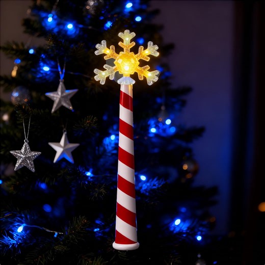 Christmas Trees with Lights, Magic Wand Christmas Wand, Christmas Tree Remote Control, Light Controller, Striped Star, Magic Wand for Christmas Lights Christmas Wand