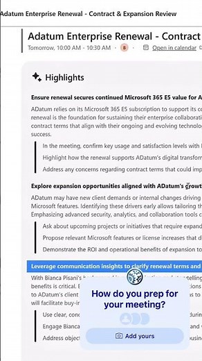 How do I prep for a customer meeting with Dynamics 365 Sales Agent?