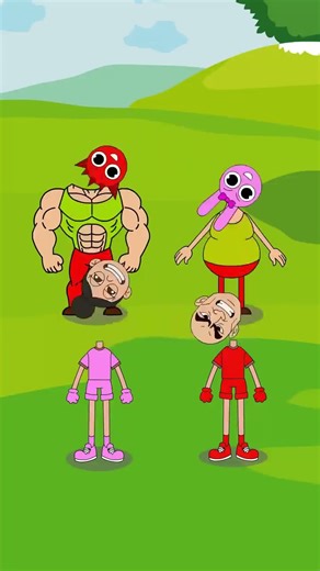 PvZ Style Cartoon Character Swap: Muscular Hero vs Pink Bunny! 🔄🐰