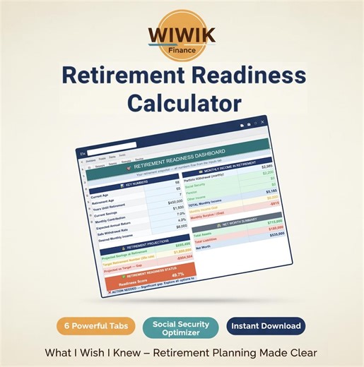 Retirement Readiness Calculator — Excel Spreadsheet Tool | Retirement Planning | Savings Goal Tracker | Instant Download - Etsy UK