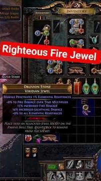 Righteous Fire Jewel | Mirage league #pathofexile #crafting #shorts