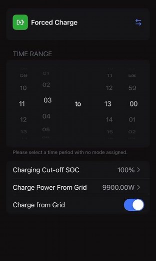 How to Force Charge from the grid with a Fox ESS battery.