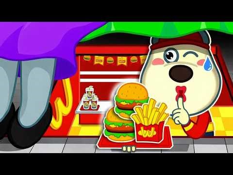 Fast Food Shop Under the Bed🤔Don't Get Caught | Wolfoo and Friends