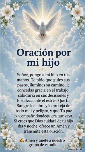 🙏 Oración por Mi Hijo | Pongo a Mi Hijo en las Manos de Dios. Amén.