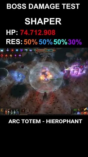 BOSS DAMAGE TEST - ARC TOTEM | PoE Builds | #shorts #pathofexile #poe #poesentinel