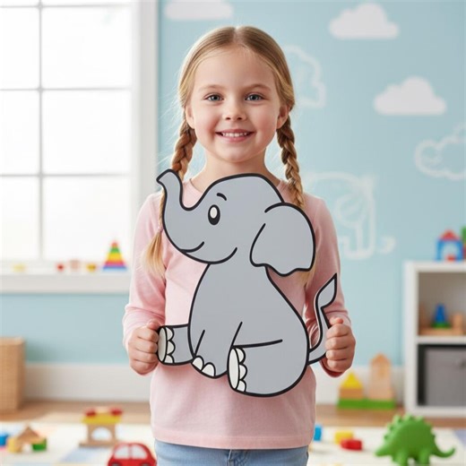 Elephant Figurine Wall Decor, Handmade Animal Nursery Art, Kids Room - Etsy