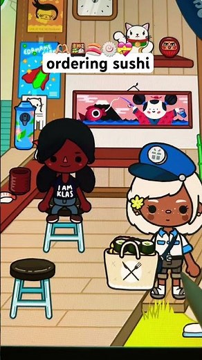 ordering sushi in toca boca🍱🍣😋#aesthetic #tocaboca #tocashushi #tocafreehouse