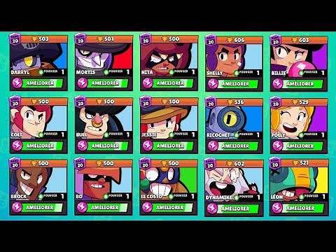 BRAWL STARS - COMMENT MONTER TOUS VOS BRAWLERS 500 FACILEMENT !! POUVOIR 1
