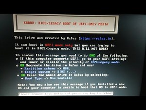 Cara Mengatasi ERROR BIOS LEGACY BOOT OF UEFI ONLY MEDIA