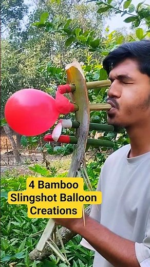 4 Bamboo Slingshot Balloon Creations | Ultimate Outdoor Fun & DIY Ideas! #bamboo #diy #slingshot