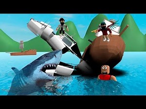 Ужасная акула сьела лодку и людей Массовая охота на акул РОБЛОКС ШАРК Как я стал акулой Мульт игра