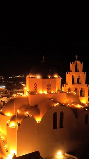 138K views · 3.4K reactions | Pyrgos, Santorini lights up with...
