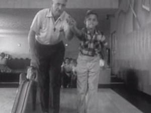 Instructional Old Bowling Video with Retro Gear & Equipment