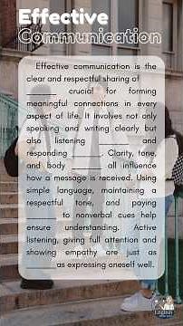 Effective Communication I Listening Comprehension IVocabulary practice I Gap-filling+Free Worksheets