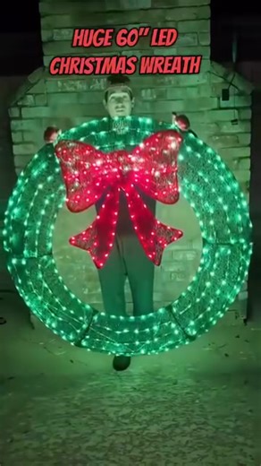 "🎄 Pre-lit Large Christmas Wreath – Light Up the Night with Holiday Magic! Make your home the merriest on the block with this stunning 60-inch outdoor wreath, pre-decorated with 400 warm white LEDs and a classic red bow. 🌟 Why It’s a Holiday Must-Have: ✅ 60-Inch Grand Size – Makes a statement on any door, garage, or balcony ✅ 400 Warm White LEDs – Pre-lit and ready to glow right out of the box ✅ Remote Control & Timer – Easy to operate from inside; 6H ON / 18H OFF auto cycle ✅ All-Weather Dura