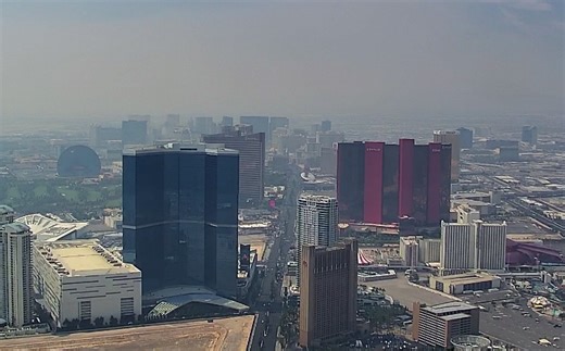 Wildfire smoke causes hazy, brown sky over Las Vegas