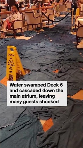 Luxury cruise liner inundated after pool pipe ruptures