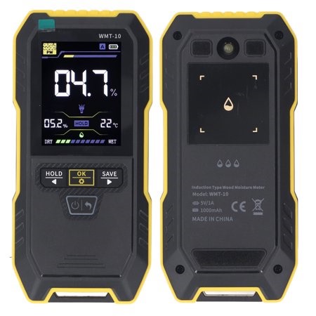 Wood Humidity Tester, User Friendly High Accuracy Pinless Water Content Meter with Flashlight for Brick Wall - Walmart.ca
