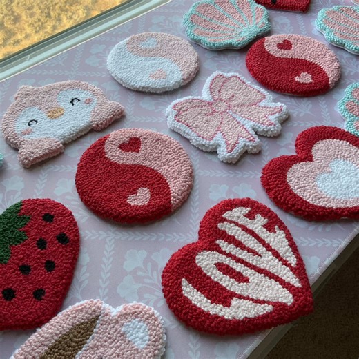 Handmade Punch Needle Coasters for Your Mugs