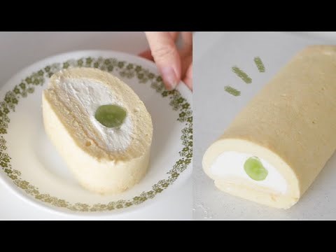 Green Grape Swiss Roll Cake (no cake flour)