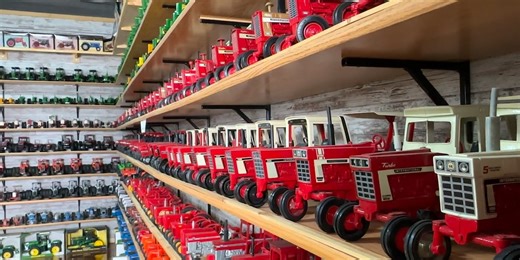 ‘I think he’d be pretty proud of it’: Mott man builds museum, displays grandpa’s toy tractor collection