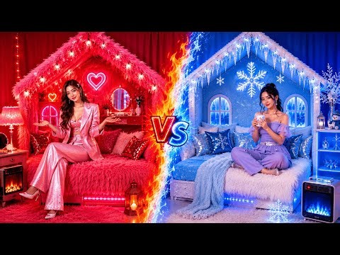 HOT vs COLD ROOM MAKEOVER! 🔥❄️ Aesthetic Design Challenge by 123 GO!