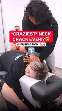 *CRAZIEST* NECK CRACK EVER!?🤯 (HER REACTION‼️😭) #chiropractic #backpain #neckpain #trending