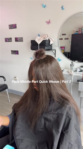 Kiya | Licensed Hairstylist on Instagram: "It’s the model for me 😍😍😍 Let’s get into this faux middle part quick weave! Soft, sleek, and giving ✨ Would you wear this style?? 👀 - - - - #FauxMiddlePart #QuickWeave #FauxQuickweave #QuickWeaveInstall #LouisvilleHairstylist MSHairVVS HairVVS LouisvilleHair ProtectiveStyles SleekStyles NaturalHairStylist ExplorePage HairInspo WeaveSpecialist BlackGirlHair"