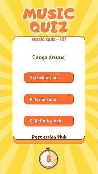Music Quiz - 107 - Percussion ID: Quick Ear Training & Theory (60s)