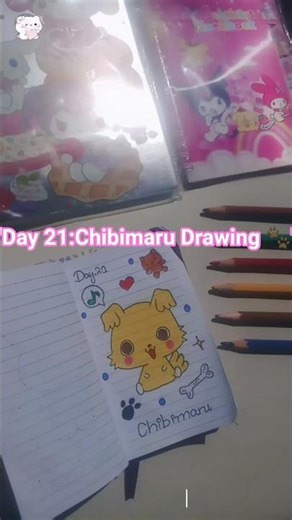 Day 21 💗 Chibi Maruko-chan Drawing #shorts #sanrio #drawing