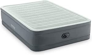Intex PremAire I Fiber-Tech Elevated Dura Beam Technology Home Air Mattress Bed with Electric Built-in Pump, Full