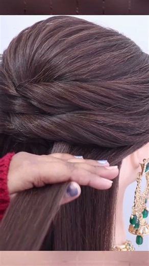 Wedding hairstyle for long hair. #trending #hairstyle #shorts