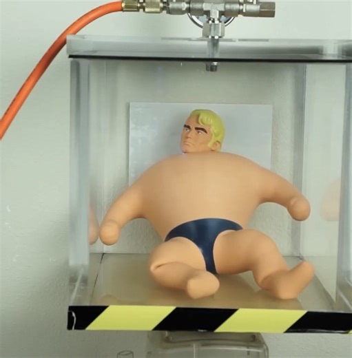 Stretch Armstrong vs. Vacuum chamber