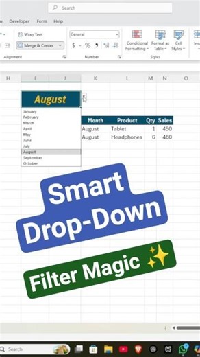 Excel Smart Dropdown in 60 Sec! 🔥 Filter + Data Validation Trick #excelshorts #exceltips #viral