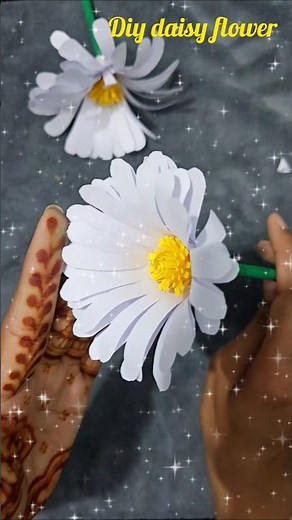 🌼How to make daisy flower with paper #diy #flowers #shorts
