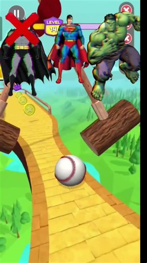 Batman vs Superman vs Hulk 😱 Who Will WIN? | Level 14 Going Ball Challenge#shorts