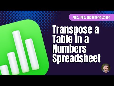 Transpose a Table in a Numbers Spreadsheet on the mac, iPad, and iPhone