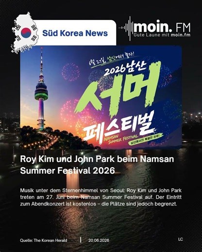 Roy Kim und John Park beim Namsan Summer Festival 2026