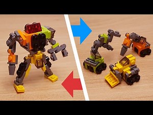 Mini LEGO brick construction machines combiner transformer robot Speedron X! #LEGO #MOC #レゴ #レゴ変形ロボ