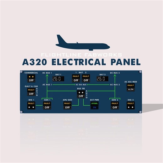 Airbus A320 Electrical Overhead Panel - Flight Simulator Hardware - Mobiflight Ready - USB-C Connected - High Fidelity Panel Design - Etsy