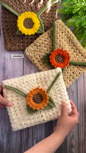 Crochet Sunflower Envelope Book Sleeve Pattern By Mushyy. Get this Crochet Pattern available exclusively ONLY on Etsy Shop - Mushyy Store. Link in bio & comments #crochet #crochetaddict #handmadewithlove #crochetinspiration #yarnlove #crochetart #crochetlife #crochetersofinstagram #crochetpattern #yarnaddict #crafty #fiberart #hookedoncrochet #crochetlover #MadeWithLove #crochetlove | Mushyy_1
