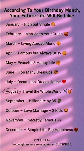 Your Future Life According to Your Birth Month 🤓✨
