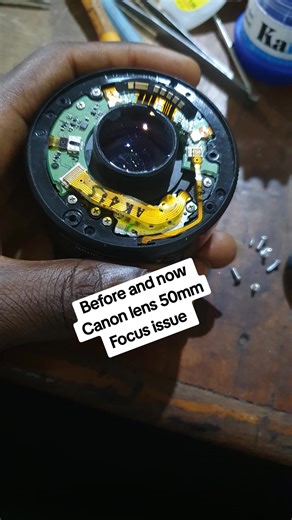 Before and now Canon lens 50mm Focus issue 🏢 Location:#Bauchi state Call 📞 08146967617 Follow wizzy camera https://www.facebook.com/Wizzy.camerarepair