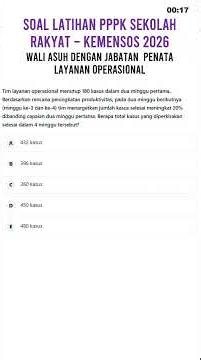 Latihan Soal PPPK Wali Asuh dengan Jabatan Penata Layanan Operasional Sekolah Rakyat Kemensos 2026