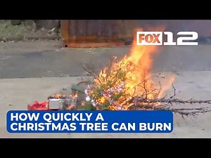 TVF&R demonstrates how quickly a Christmas tree can burn