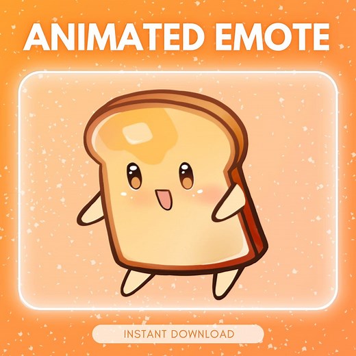 ANIMATED Emote Twitch & Discord - Cute Thrusting Toast <3 - Dancing Bread Emote - Etsy